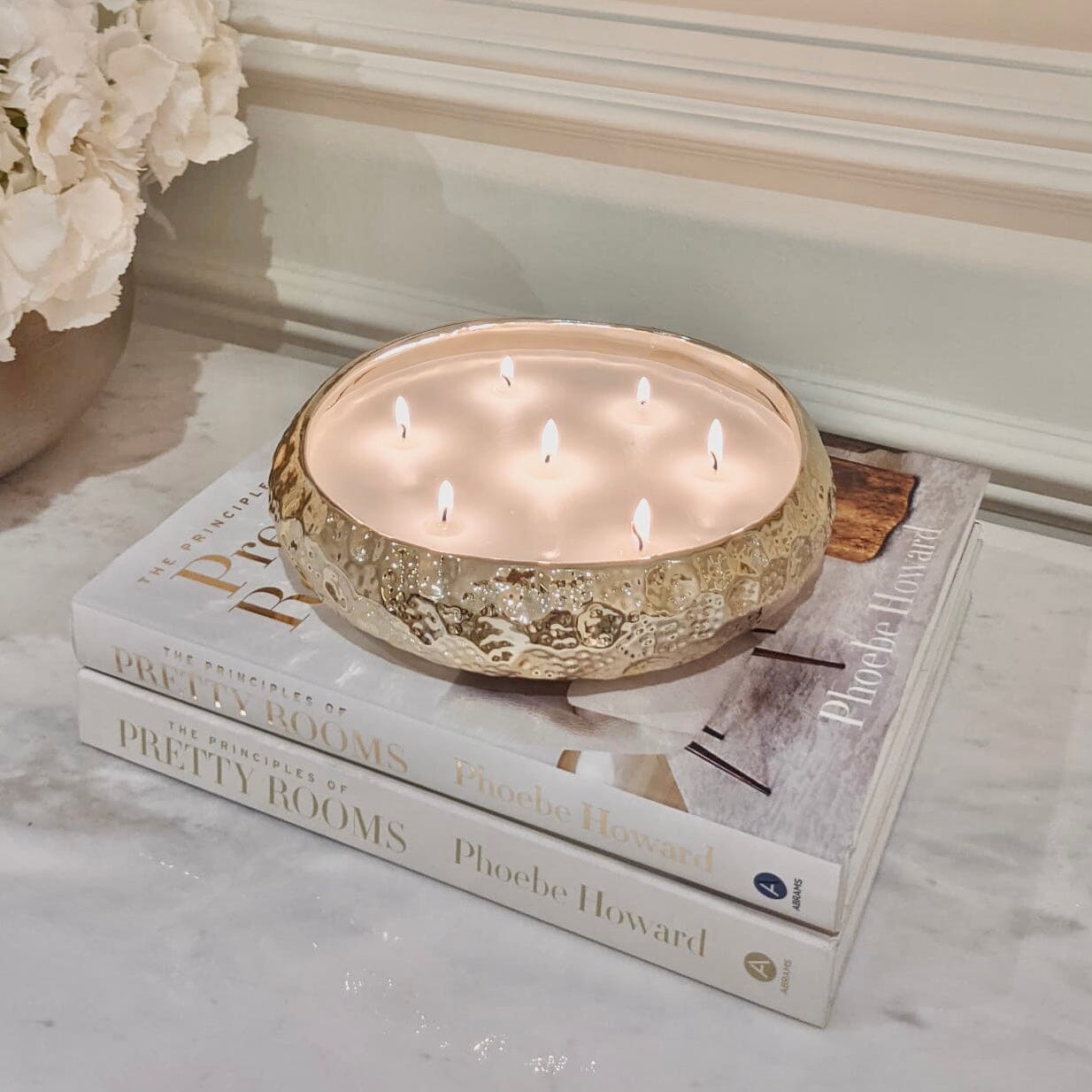 Champagne Metallic Fresh Vanilla Scented Candles